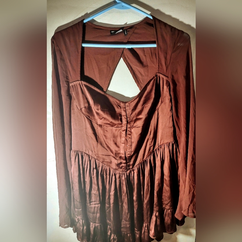 Brown Long Sleeve Dress